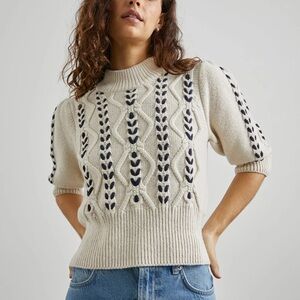 Rails • Addy Sweater Oatmeal Navy Cables NWOT